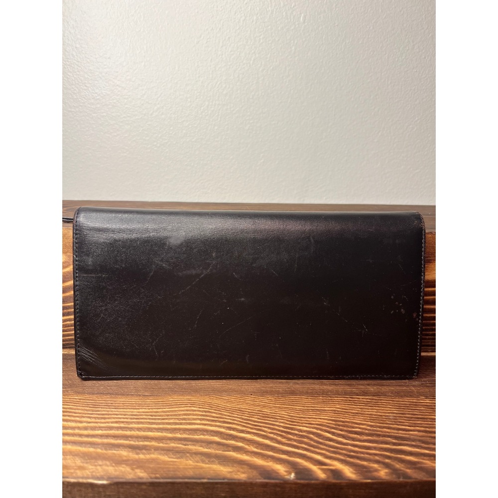 Burberry Black Leather Nova Check Bifold Long Wallet - Picture 2 of 5